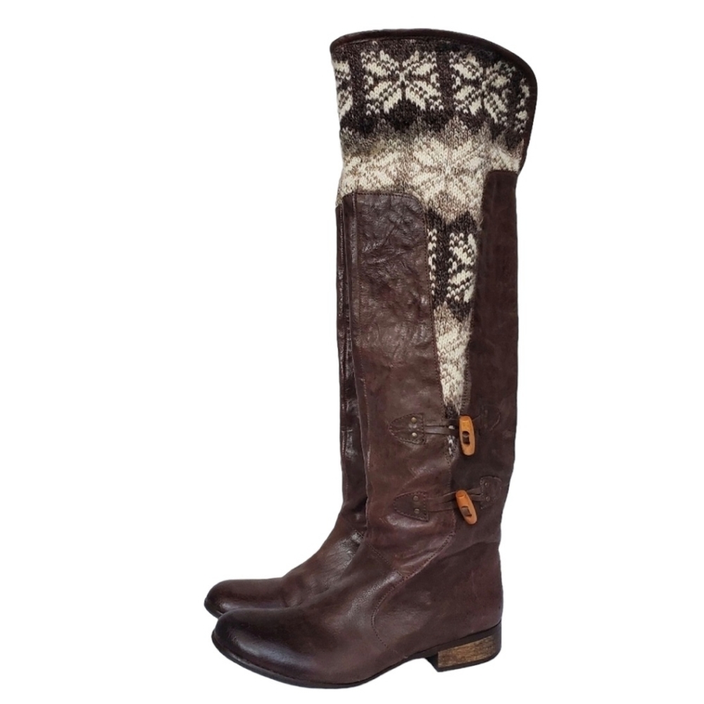 Lavorazione Artigia Italian Leather Boots Sweater Panels Size 5.5/6 EU 36